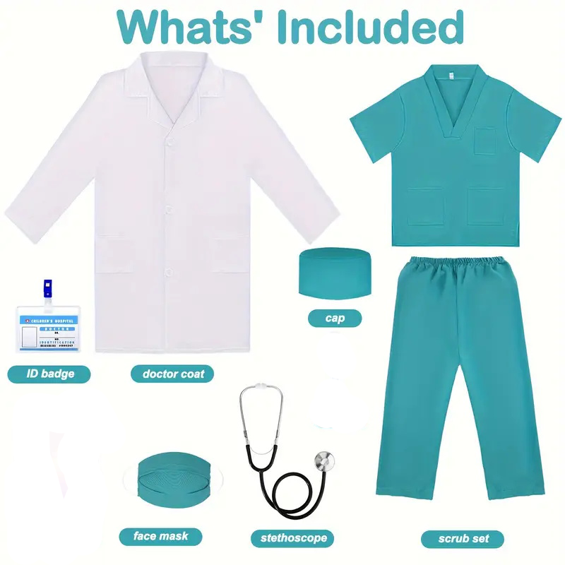 7PCS Kids Doctor Nurse Cosplay - огляд і ціна Medical Lab Coats